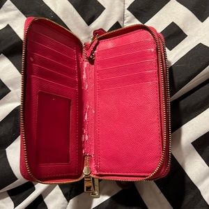 Pink Double Zip Coach Wallet.